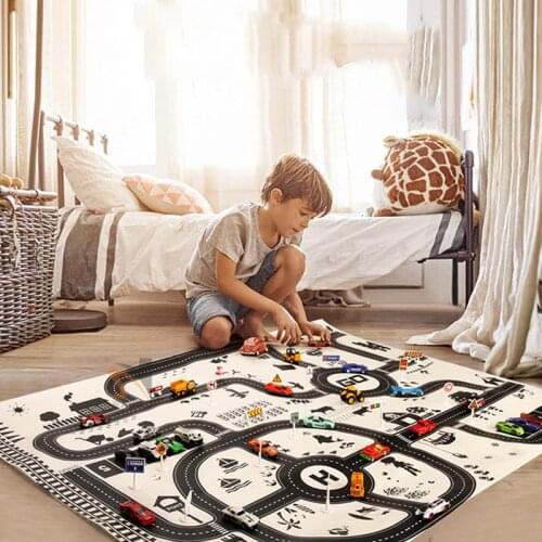 Nordic Style Fashion Foldable Toy Car Scene Map Play Game Mats Baby Kids Crawling Blankets Floor Carpet Children