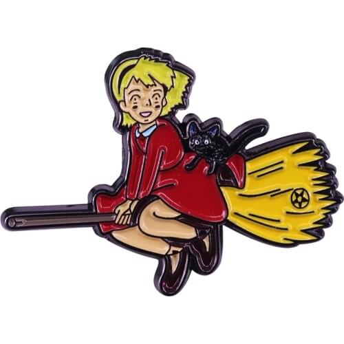 Delivery service lapel pin the cat brooch magic witch anime pop mash-up collection
