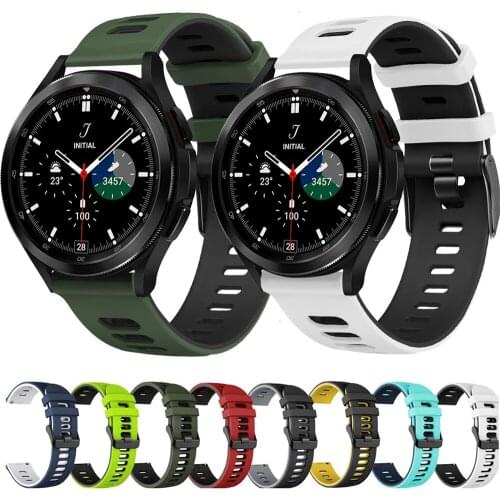 Dual Color Replacement Wristbands For Samsung Galaxy Watch4 44mm 40mm Silicone Strap For Galaxy Watch 4 classic 46mm 42mm Band