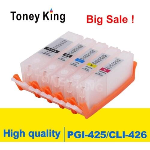 Toney King Refillable Ink Cartridge For Canon PGI-425 CLI-426 PIXMA IP4840 IP4940 IX6540 MG5140 MG5240 MG5340 MG6140 Printer