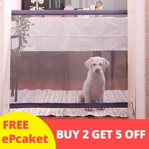 Magic-Gate Dog Pet Fences House Portable Folding Safe Guard Net Indoor Outdoor Protection Safety Gate Dogs Cat Pet Accessories