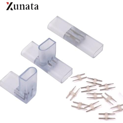 I L T Shape Corner Connector 2 pin Middle Connectors for 110V 220V 8x16MM Single Color Neon Light Single/Double Side Light Neon