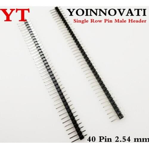 10pcs 40 Pin 1x40 Single Row Male 2.54 Breakable Pin Header Connector Strip for Black