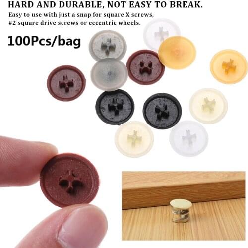 100 Pcs Plastic 3 in 1 Screw Protective Cap Covers Self-Tapping 17mm Phillips Nuts Furniture Exterior Decor Hardware Fittings