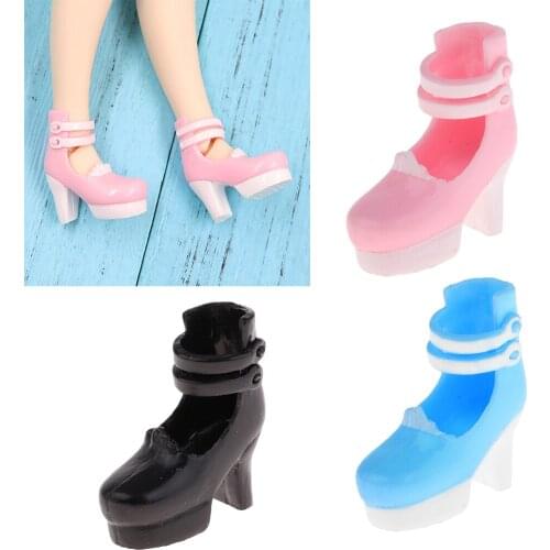 12inch Fashion Dolls Shoes - Ankle Belt Thick Heels - for Dollfie Accessory