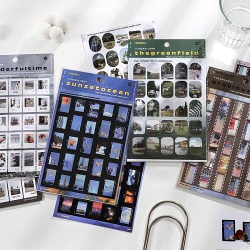 12packs/LOT square inch time series stationery sticker Creative decoration DIY self adhesive sticker