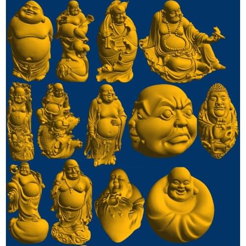 13 pieces 3D model STL formate file CNC and printing relief buddha