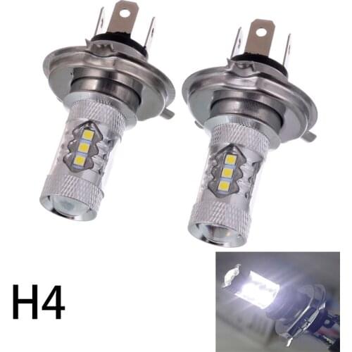 2 pièces H4 80W 1800LM 6500K COB LED Conversion Ampoule De Phare Salut/Lo Faisceau Accessoires Nouveau 12V-24