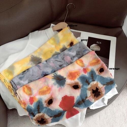 2021 Fashion Newest Ombre Printed Pattern Cotton Scarf Shawls Wraps Hijabs 3Colors 10pcs/lot