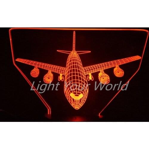 Air Plane 3D Night Light LED Remote Touch Table Lamp Helicopter 3D Lamp 7 Colors AA Batteries Or USB Indoor Atmosphere Lamp