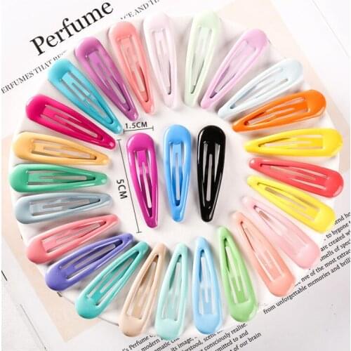 40 hair clip Women Girls Cute Colorful Waterdrop Shape Hairpins Sweet Hair Clips Barrettes Slid Clip Fashion Hair Accessories