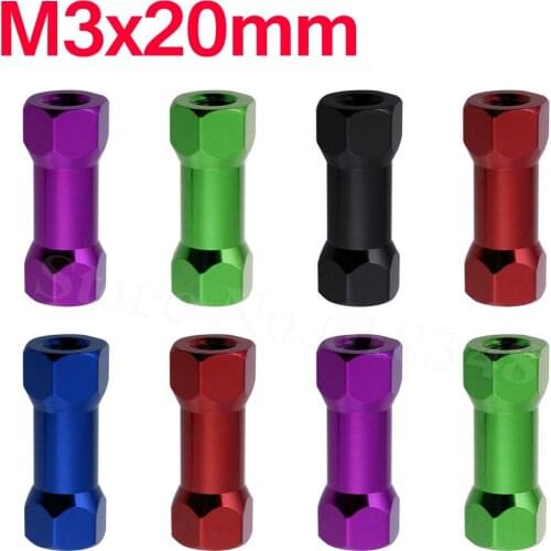 8-pack M3x20mm Aluminum Standoffs Spacer Hex Ends For RC FPV Drone Replacement