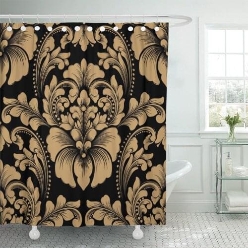 Antique Damask Classical Luxury Old Fashioned Royal Victorian for Exquisite Floral Baroque Botany Shower Curtain Waterproof