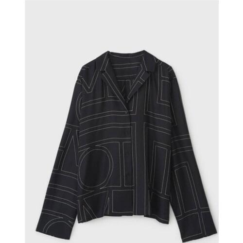 Shirt Pants Set Women Pajama 2021 New Shirt Nordic Embroidered Silk Long Sleeve Loose