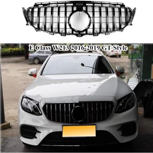 For M-ercedes B-ENZ E Class W213 E200 E250 E300 E320 E350 2016 2017 2018 2019 GT Style ABS Material Kidney Mesh Grill Grille