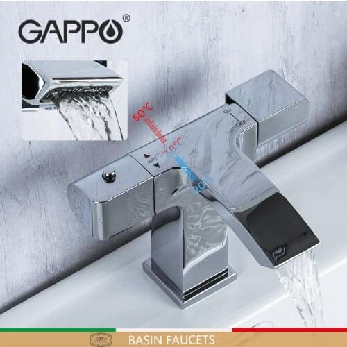 GAPPO Basin Faucet thermostatic Bathroom Sink mixers waterfall faucet brass bathroom mixer taps torneira G1007-40