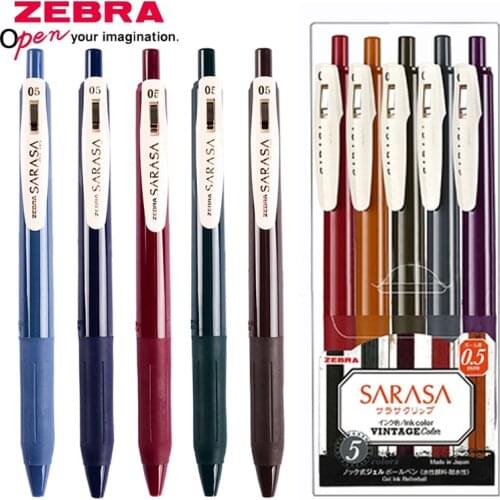 ZEBRA SARASA JJ15 Retro Gel Pen 5Color/set 0.5mm Limited Edition Pen Quick-Drying Anti-fatigue Color Signature Pen