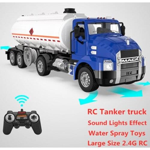 High Simulation Tanker truck Truck Engineering Vehicle 2.4G RC Excavator Truck With Lights Sound Spray Water RC Fire Truck Toys
