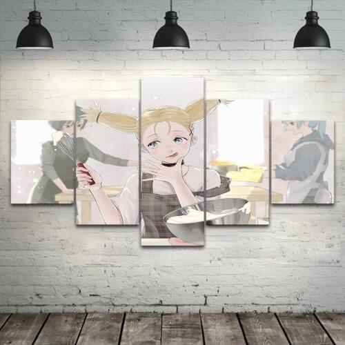 HD Prints 5 Panel Japan Anime Figure Canvas Painting Wall Art Jujutsu Kaisen Poster Modular Home Decor Corridor Pictures Frame