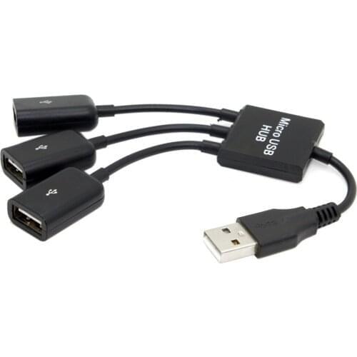 CY USB 2.0 to 3 Ports Hub Cable Bus Power for Laptop Mac Notebook PC & Mouse & Flash Disk