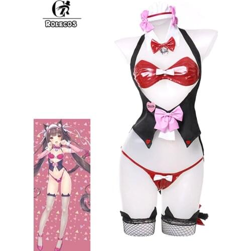 ROLECOS Nekopara Chocola Vanilla Cosplay Costume Chocola Vanilla Cosplay Costume Sexy Cat Neko Outfits Women Costume Full Set