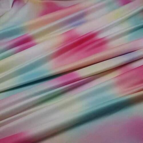Ombre Spandex Lycra Latin Dancing Cosplay Swimsuit Material 4 Way Stretchy Colorful Gradient Dropping Glossy Clothing