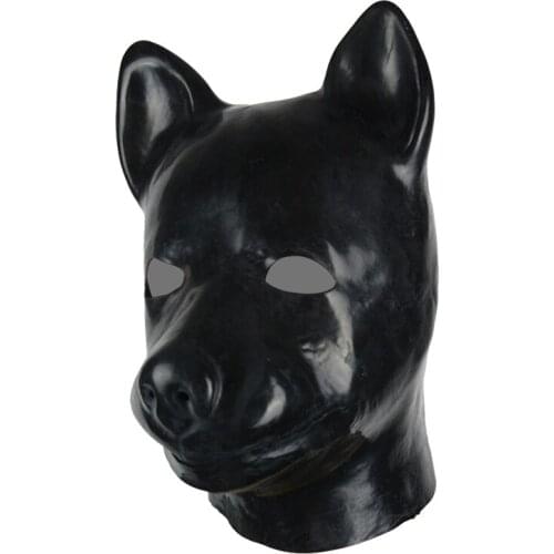 Latex Dog Mask Full Head Rubber Hood 3D Mould Unisex Fetish For Man Woman Slave Play Sex Appeal Natural Latex Toys Free shipping