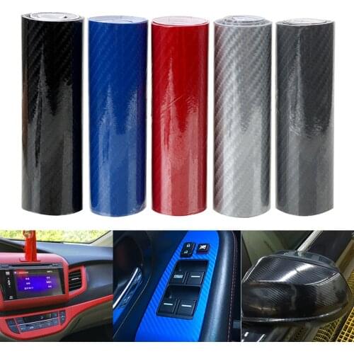LEEPEE 5D High Glossy Interior Carbon Fiber Film 10cmX152cm DIY Carbon Fiber Vinyl Film Wrap Motorcycle Car