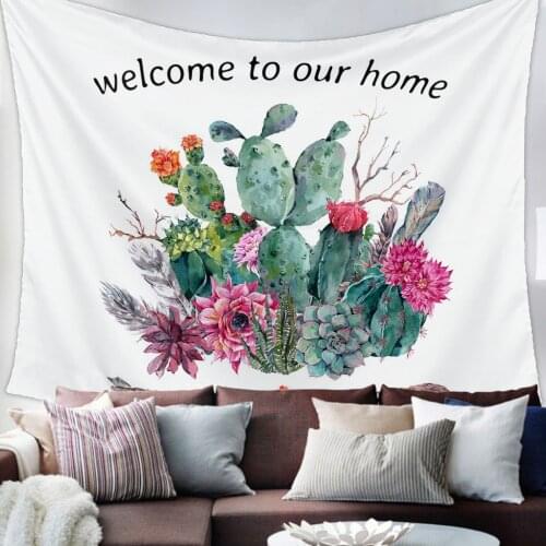 Summer Tropical Plants Cactus Tapestry Bedroom Home Decoration Wall Blanket Tapestry Bedroom Wall Hanging Yoga Mat
