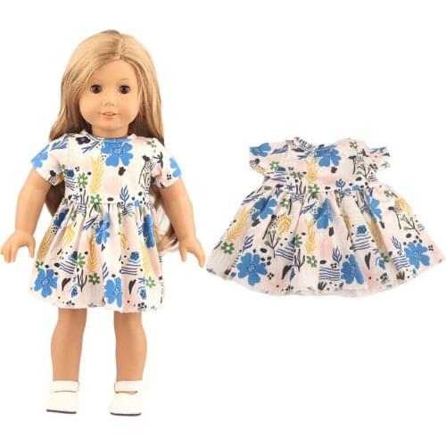 2021New Pattern Flower Dress Fit 18Inch American 43cm Baby Doll Clothes Accessories,Girls Toys