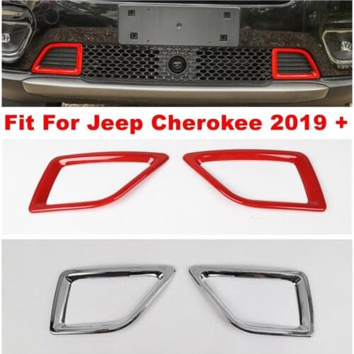 Front Bumper Air Condition Inlet Vent Frame Decoration Cover Trim For Jeep Cherokee 2019 2020 ABS Accessories Exterior Refit Kit