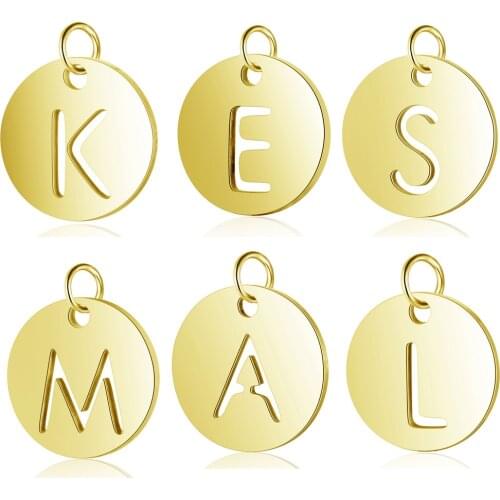 5pcs/lot A-Z Letters diy Jewelry Making Charm Wholesale 100% Stainless Steel Never Tarnish Initial Name Alphabet Charms