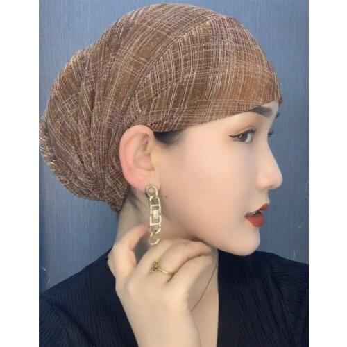 Summer Breathable Turban Caps for Women Retro Female Headscarf Bonnet Muslim Head Wraps Scarves Turban Femme Musulman