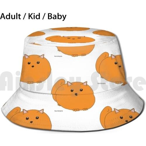 Orange Pomeranian Sun Hat Foldable UV Protection Pomeranian Spitz Lulu Dog Kurrotopia
