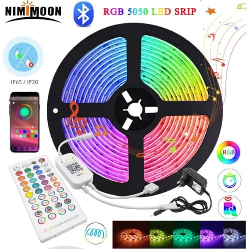 Led Strip SMD 5050 Light Waterproof Wifi RGB Tape DC 12V Ribbon Diode Bluetooth Remote Control Full Set Flexible Strip Lighting