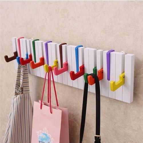 Key Hanger Decorative Small Wall Hooks Space Saving Easy Install Home Vintage Wooden Door Back Storage Rack Holder