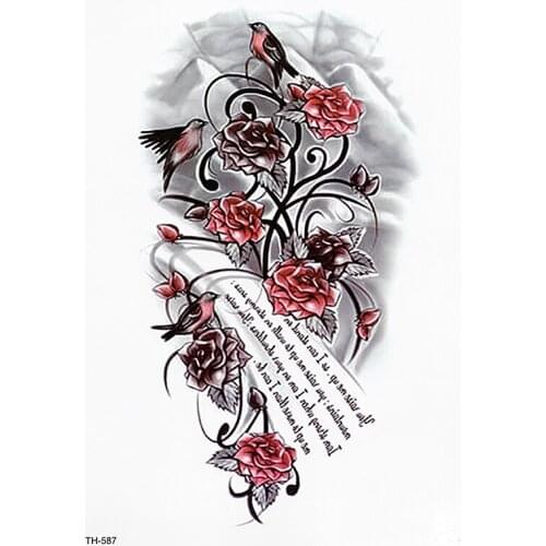 Temporary Tattoo Sticker Hot Fake Flowers Flash Tattoo Waterproof Samll Arm Sleeve Tattoo Body Arm Back For Women Girl