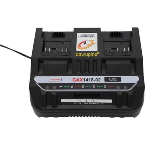 Li-ion Battery Charger Double Slide Port 4A GAX1418-02 USB GAL1860CV 1A For Bosch 18V 14.4V Lithium Battery BAT618 BAT614 BAT609