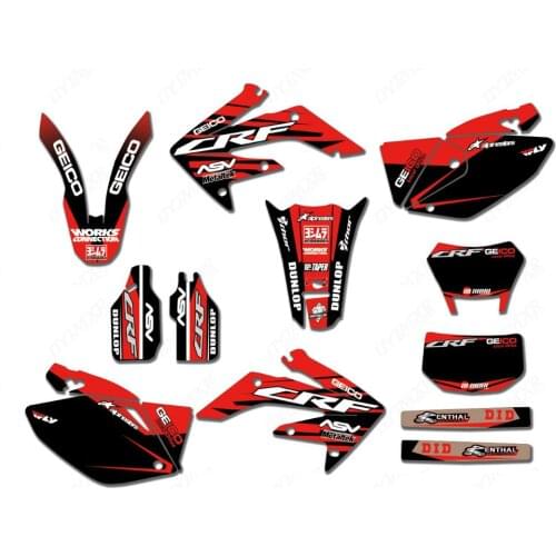 04-12 CRF250X Free Customized Motorcycle Graphics Stickers Sticker Kit Decal for Honda CRF 250X 2004- 2012 2005 2006 2007 2008