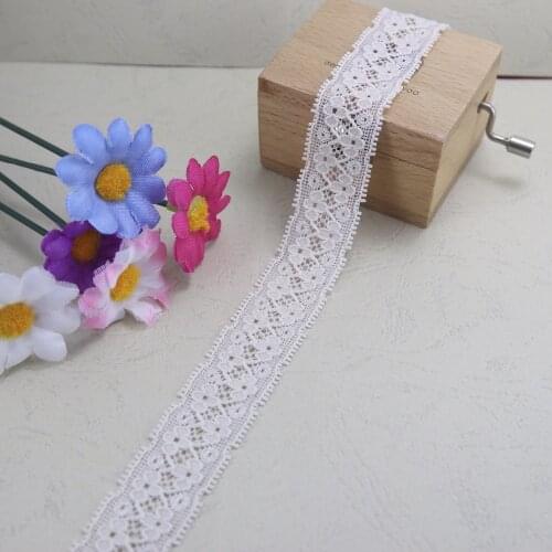 10 yards/lot 22mm width beige Elastic Stretch Lace trim sewing/garment/clothes accesories headband making
