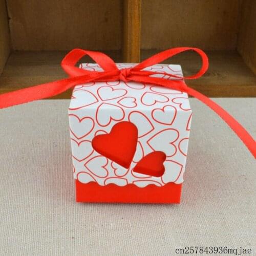 2000pcs Hollow Out Candy Box Ribbon Candy Favor Boxes Love Heart Wedding Boxes Gift Favor Bags