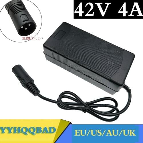 36V Charger 42V 4A electric bike lithium battery charger for 36V lithium battery pack with 3-Pin XLR Socket/connector