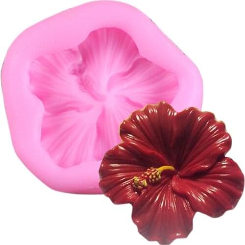 3D Flower Hibiscus Silicone Molds Fondant Craft Cake Candy Chocolate Sugarcraft Ice Baking Tool Mould M2353