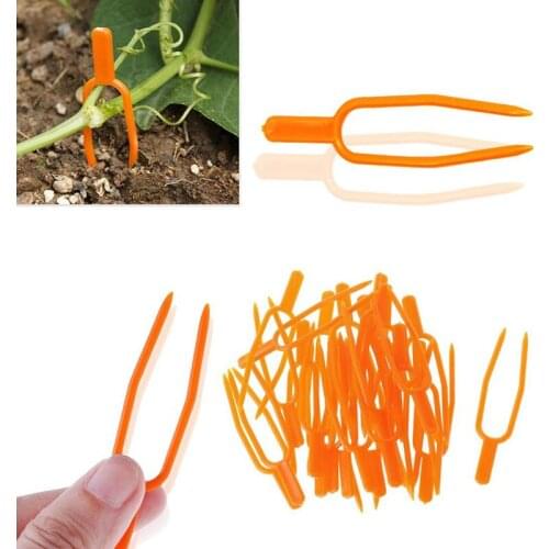 50pcs Garden Tool Plastic Plant Clips Stolons fixing Fastening Fixture Clamp Accessory fork Farming Clip Gardening Supply