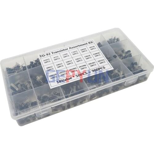 900PCS 18Values TO-92 Transistor Assortment Kit igmopnrq A1015 2N2222 C1815 S8050 2N3904 2N3906 S9012 Transistors set pack