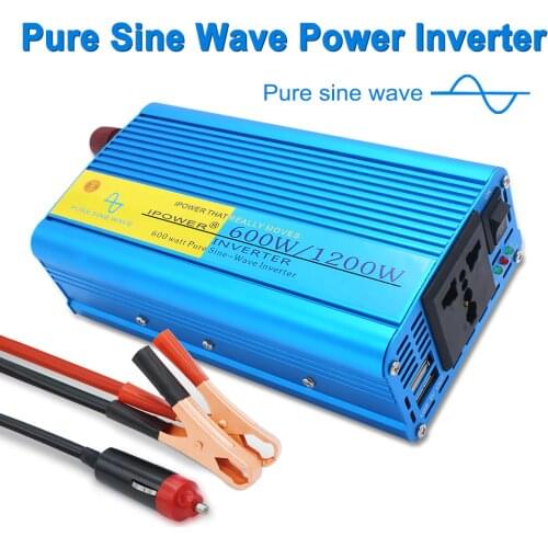 600W 1200W Peak Full Power CAR DC 12V to 220V AC 230V 240V Converter Power Supply Pure Sine Wave Solar Power Inverter