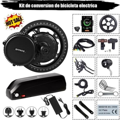 EU US No tax New bafang BBS02B 36v 500w mid central crank motor electric bicycle conversion kit with 36v 15.6ah lithium battery