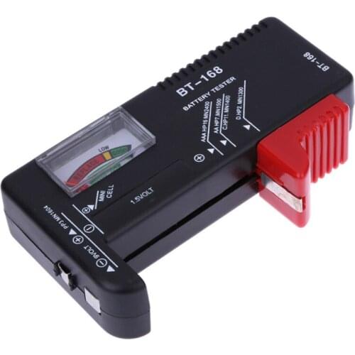 BT-168 Portable Battery Tester for 1.5V AA AAA C/D, 9V Battery Universal Pointer Display Battery Meter, No Need Battery Supply
