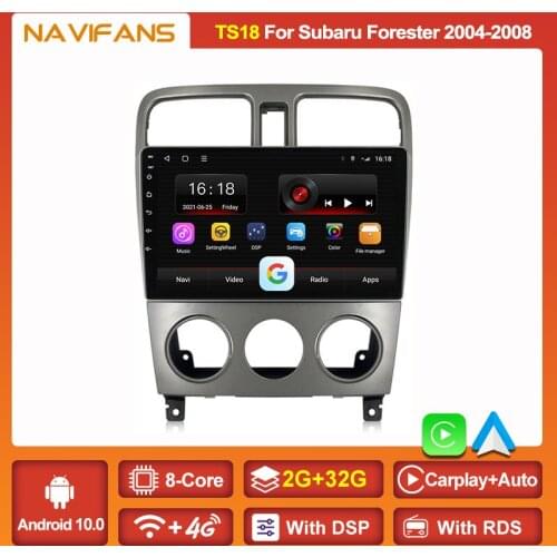 Carply +Android Auto 8Cores Android 11 Car Radio For Subaru Forester SG 2004 -2008 Multimedia Video Player RDS 2Din Tap Recorder