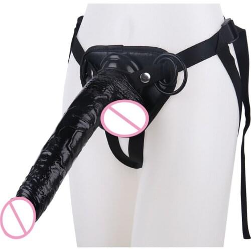 Black Dildo Panties Sex Toys Wear Penis for Women Masturbation Strapon Realistic Black Dildo With Scrotal Lesbian Sex Toys Penis